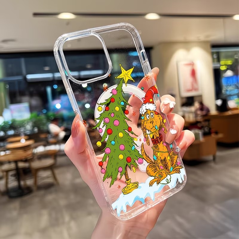 Apple Iphone 15 Pro Max - Yavru Köpek Temalı Noel Partisi Şeffaf